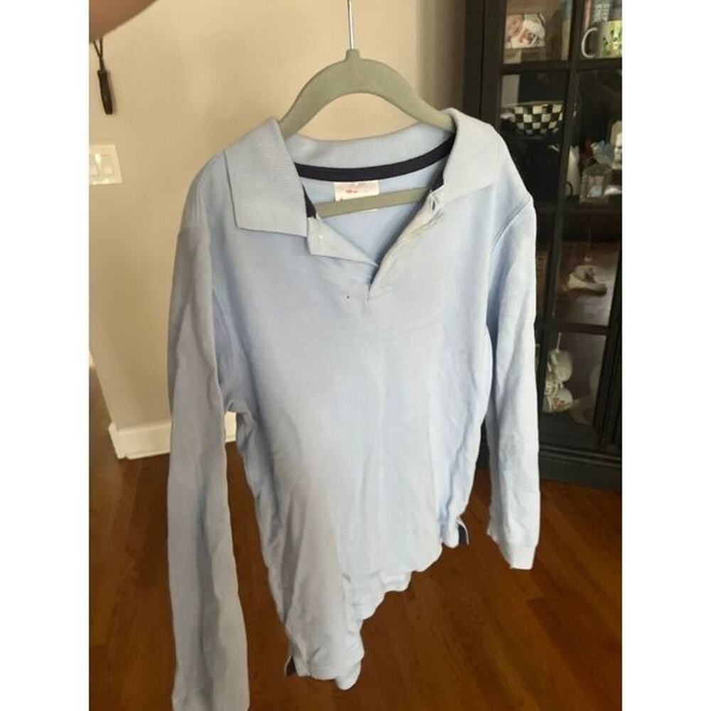 Hanna Andersson blue long sleeve polo size 8